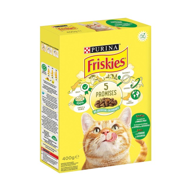 Friskies Adult Ξηρά Τροφή Γάτας Κουνέλι Κοτόπουλο & Λαχανικά 400g