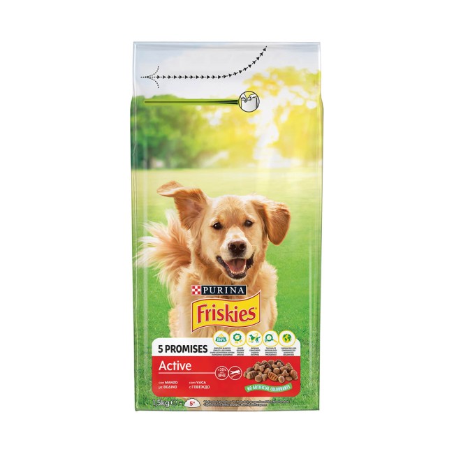 Friskies Ξηρά Τροφή Σκύλου Active Φρέσκο Κρέας 1,5Kg