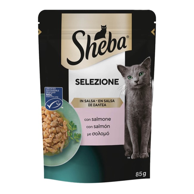 Sheba τροφή γάτας Selezione με σολομό 85gr