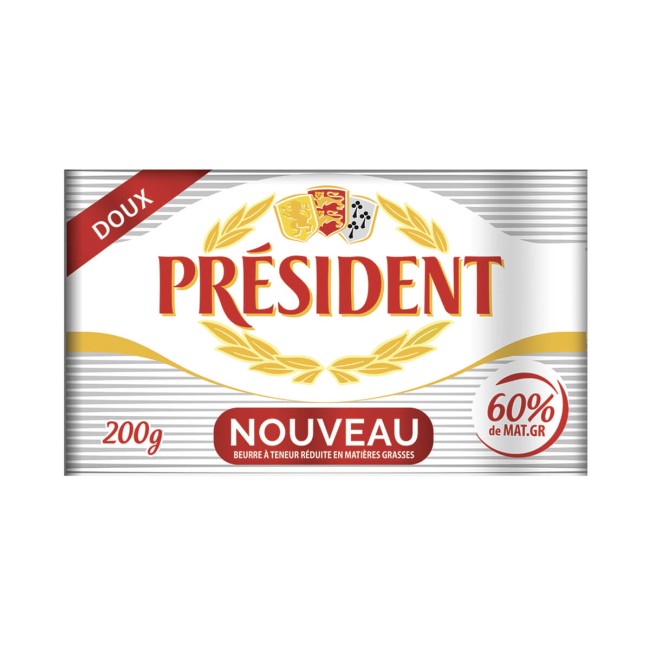 President Soft Βούτυρο Ανάλατο 60% Λιπαρά 200gr