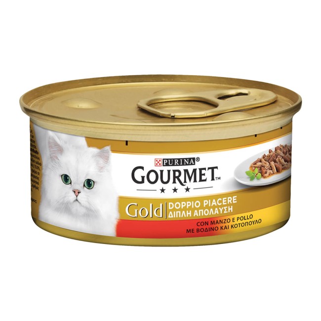 Gourmet Υγρή Τροφή Γάτας Gold Duo Βοδινό & Κοτοπουλο 85g
