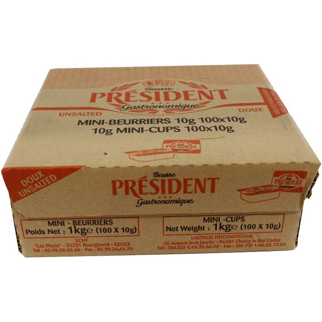 President Βούτυρο 82% Λιπαρά Μερίδες 10gr x 100Τεμ Σε Σκαφάκι