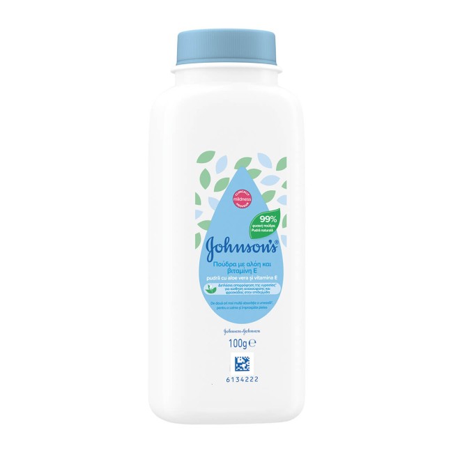 Johnson's Baby Βρεφική Πούδρα Aloe & Vitamin E 100g