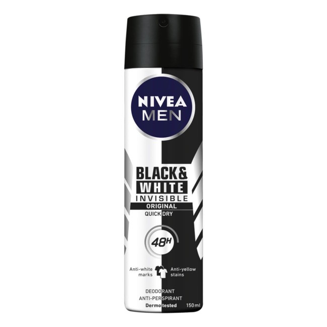 Nivea Black & White Invisible  Ανδρικό Αποσμητικό Spray 150ml