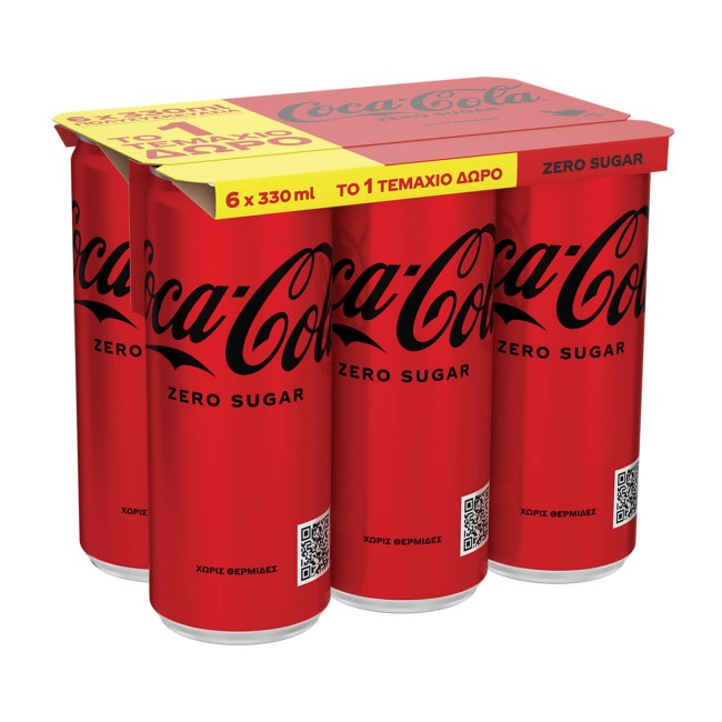 Coca Cola Zero Sleek 5x330ml +1 Δώρο