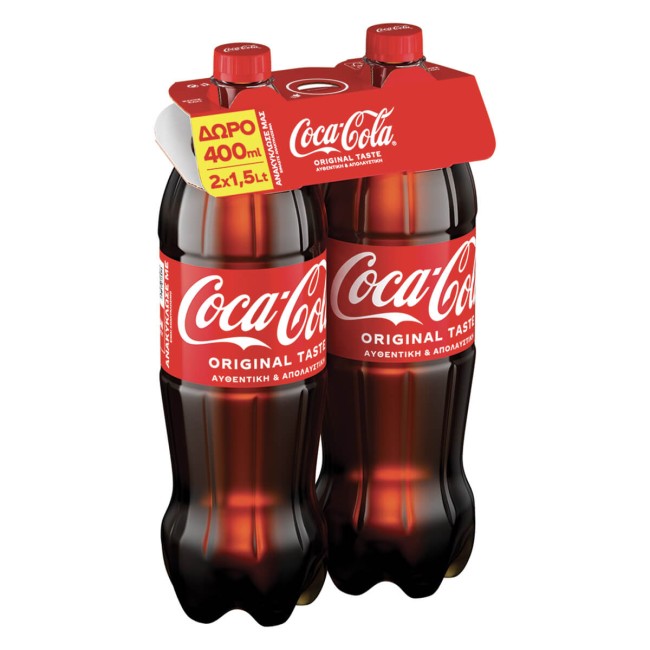 Coca-Cola Αναψυκτικό 2x1,5Lt +400ml