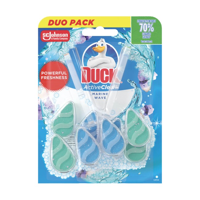 Duck Μπλοκ Τουαλέτας Active Clean Marine Wave 38,6gr x2τμχ