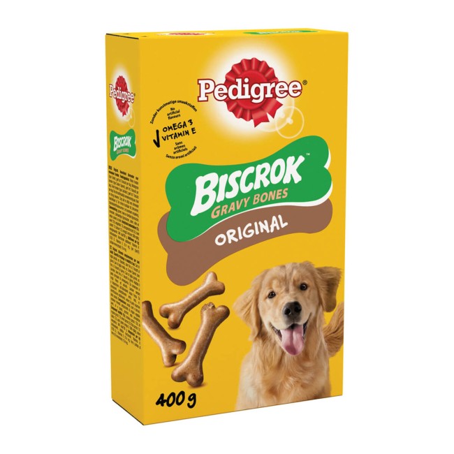Pedigree Biscrok Cravy Bones Dog Biscuits 400g Pedigree Biscrok Cravy Bones μπισκότα σκύλων 400g τραγανά σνακ με γέμιση