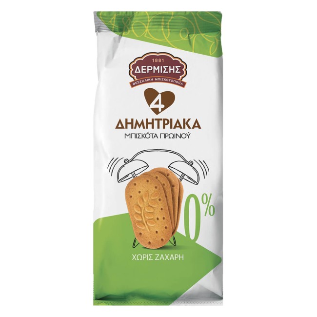 Δερμίσης Μπισκότα 4 Δημητριακά Χωρίς Ζάχαρη 100gr