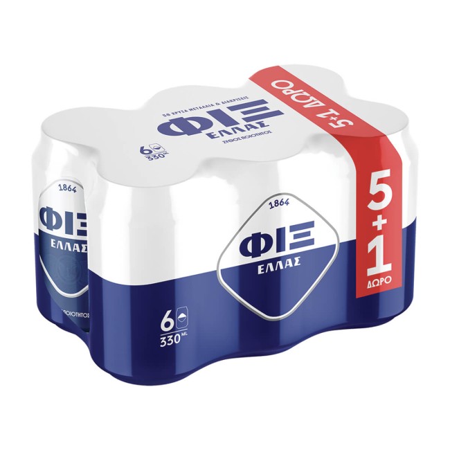 ΦΙΞ Ελλάς Μπύρα Lager Κουτί 330ml 5+1 Δώρο Lager