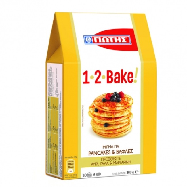 1,2 Bake Γιώτης Μείγμα για Pancakes & Βάφλες 300gr 1,2 Bake Γιώτης Μείγμα για Pancakes & Βάφλες 300gr
