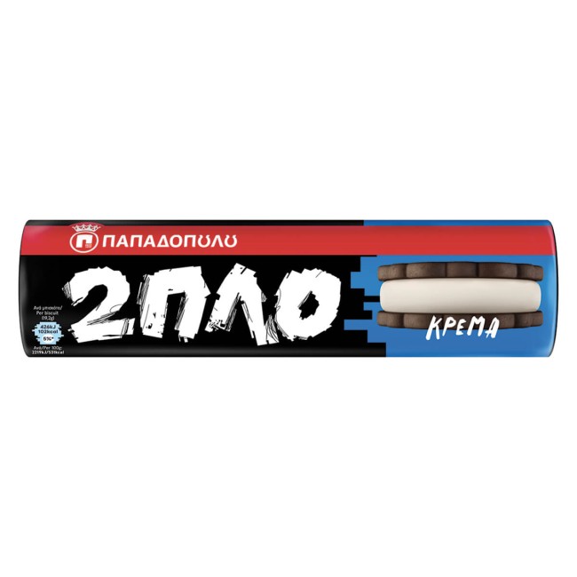 Παπαδοπούλου Μπισκότα 2πλογεμιστά Κρέμα 230g