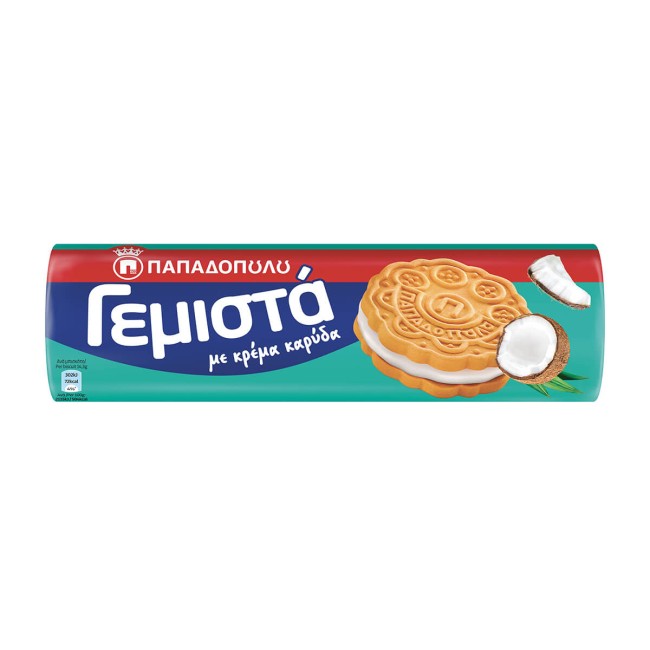 Παπαδοπούλου Μπισκότα Γεμιστά Καρύδα 200g Παπαδοπούλου Μπισκότα Γεμιστά Καρύδα 200g