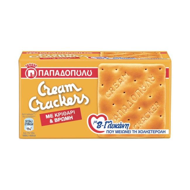 Παπαδοπούλου Cream Crackers με Κριθάρι & Βρώμη 185g