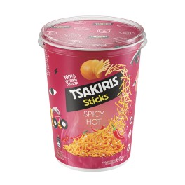 Τσακίρης Πατατάκια Sticks Κύπελλο Spicy Hot 60gr