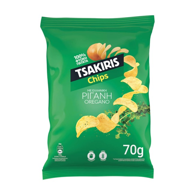 Τσακίρης Chips Με Ρίγανη 70gr