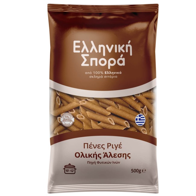 Ελληνική Σπορά Πένες Ριγέ Ολικής Άλεσης 500g