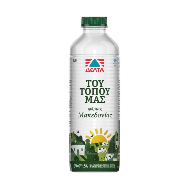 Δέλτα Του Τόπου μας Γάλα Ελαφρύ Υψηλής Παστερίωσης 1,5% Λιπαρά 1Lt