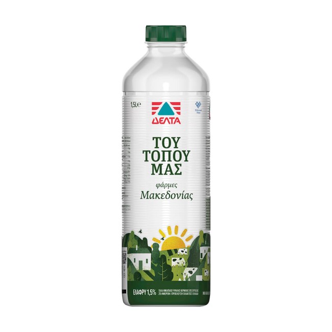 Δέλτα Του Τόπου μας Γάλα Ελαφρύ Υψηλής Παστερίωσης 1,5% Λιπαρά 1,5lt