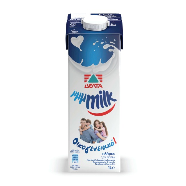 Δέλτα Mmmilk Οικογενειακό Γάλα Υψηλής Παστερίωσης 3.5% Λιπαρά 1lt