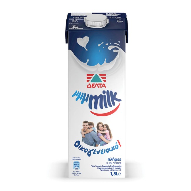 Δέλτα Mmmilk Οικογενειακό Γάλα Υψηλής Παστερίωσης 3.5% Λιπαρά 1,5lt