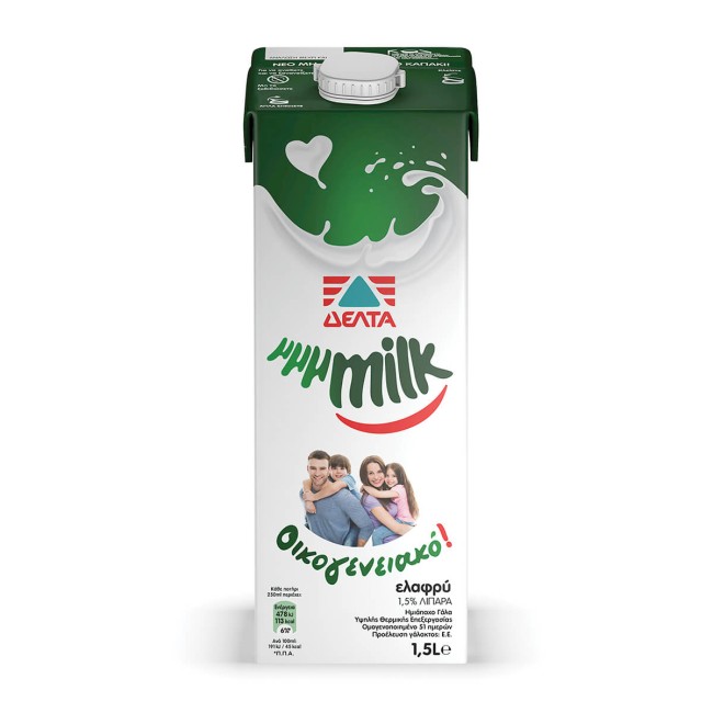 Δέλτα Mmmilk Οικογενειακό Γάλα Υψηλής Παστερίωσης 1.5% Λιπαρά 1,5lt