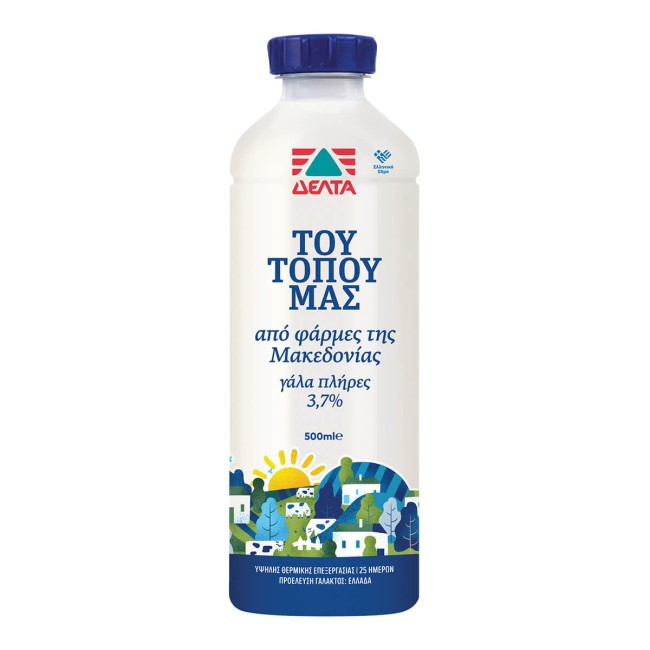 Δέλτα Του Τόπου μας Γάλα Πλήρες Υψηλής Παστερίωσης 3,7% Λιπαρά 500ml