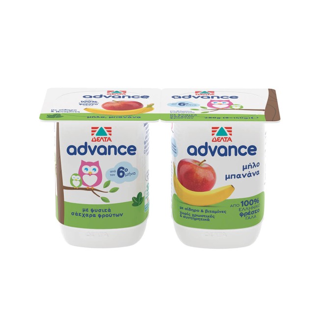 Δέλτα Advance Γιαούρτι Παιδικό Μήλο Μπανάνα 2x140gr