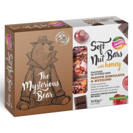 Jannis Μπάρες Soft Nut Bars Με Μέλι, Μαύρη Σοκολάτα και Βύσσινο, Protein & High Fiber 3x30g