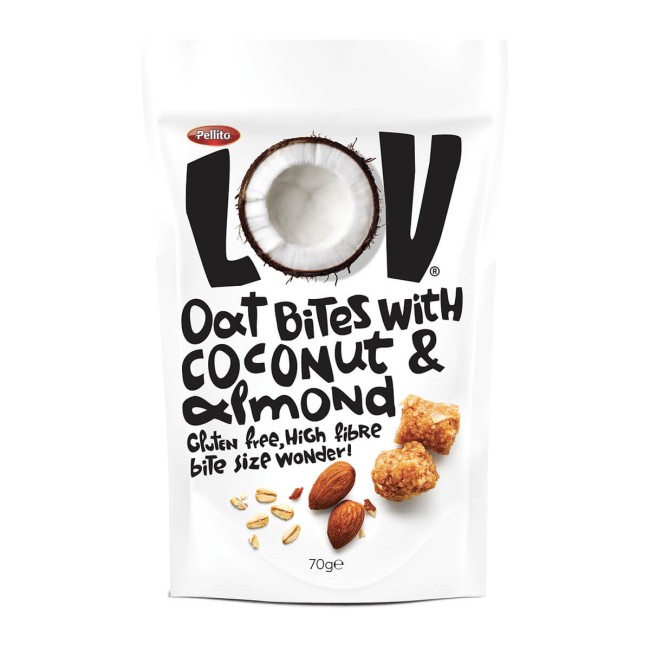 Pellito Lov Bites Καρύδα, Βρώμη & Αμύγδαλο 70g Pellito Lov Bites Καρύδα, Βρώμη & Αμύγδαλο 70g