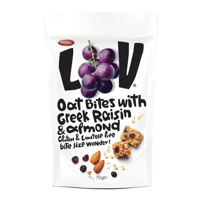 Pellito Lov Bites Βρώμη, Σταφίδα & Αμύγδαλο 70g Pellito Lov Bites Βρώμη, Σταφίδα & Αμύγδαλο 70g