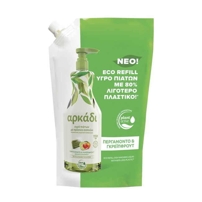 Αρκάδι Υγρό Πιάτων Περγαμόντο & Γκρέιπφρουτ 900ml Refill