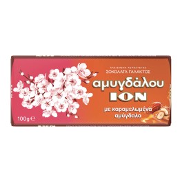 ΙΟΝ Σοκολάτα Γάλακτος Με Καραμελωμένα Αμύγδαλα 100gr