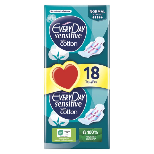 Everyday Σερβιέτες Ultra Plus Sensitive Normal Economy 18τμχ