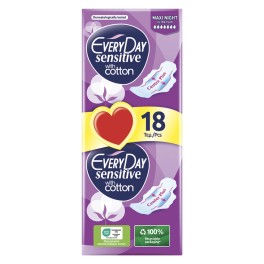 Everyday Σερβιέτες Ultra Plus Sensitive Maxi Night Economy 18τμχ