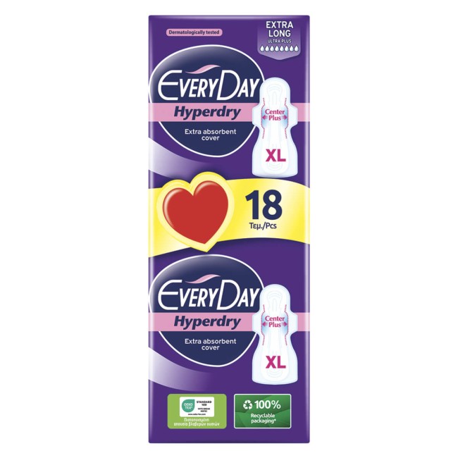 Everyday Σερβιέτες Hyperdry Extra Long Ultra Plus Economy 18τμχ