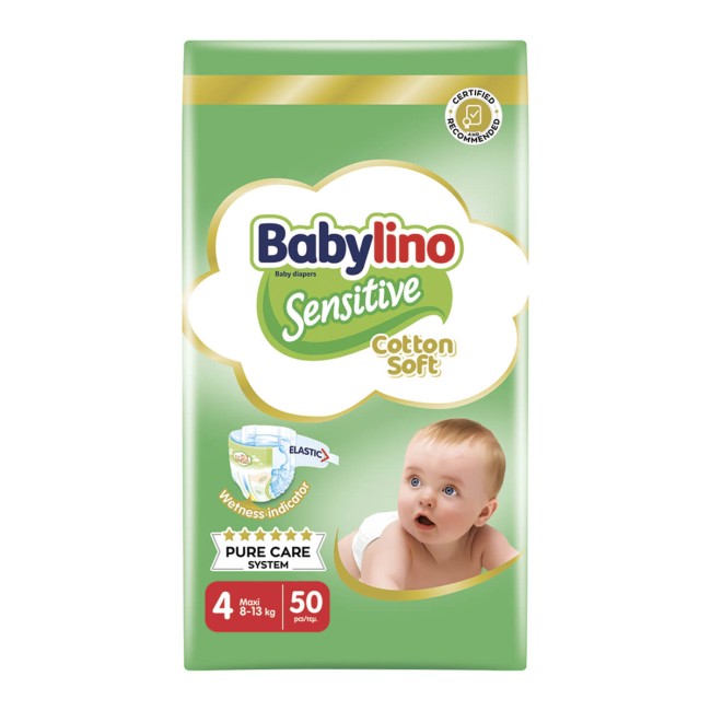 Babylino Sensitive Cotton Soft No4 8-13 Kg Value Pack 50 τμχ