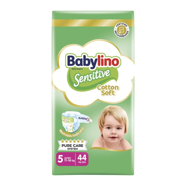 Babylino Sensitive Cotton Soft No5 11-16 Kg Value Pack 44 τμχ