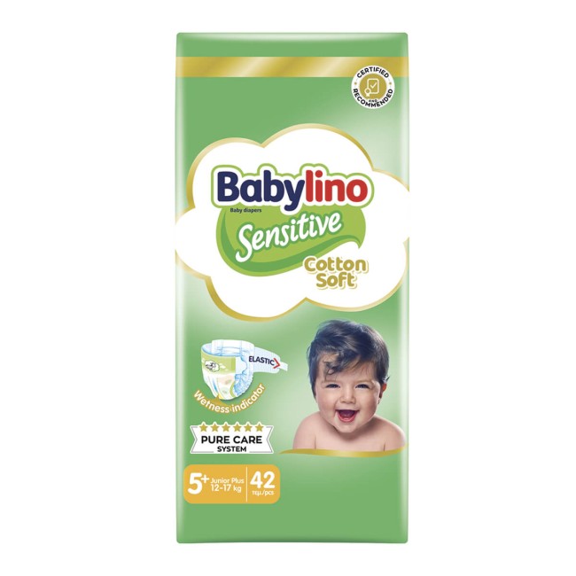 Babylino Sensitive Cotton Soft No5+ 12-17 Kg Value Pack 42 τμχ