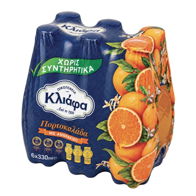 Κλιάφα Αναψυκτικό Πορτοκαλάδα 6x330ml