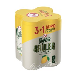 Mythos Radler Mπύρα με Λεμόνι Κουτί 4x330ml (3+1 Δώρο)