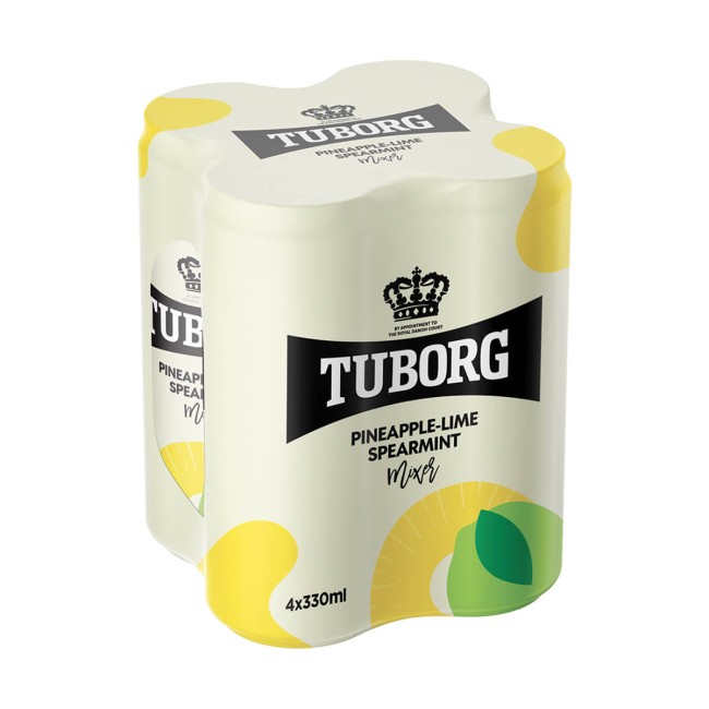Tuborg Ανανάς Λάιμ Δυόσμος κουτί 330ml 4pack Σόδα - Τόνικ