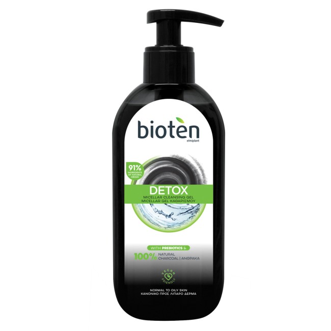 Bioten Gel Καθαρισμού Προσώπου Detox Με Αντλία για Κανονικό - Μεικτό Δέρμα 200ml
