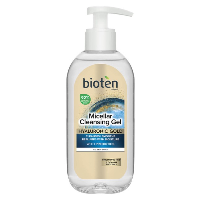 Bioten Gel Καθαρισμού Προσώπου Hyaluronic Gold Για Όλα τα Δέρματα 200ml