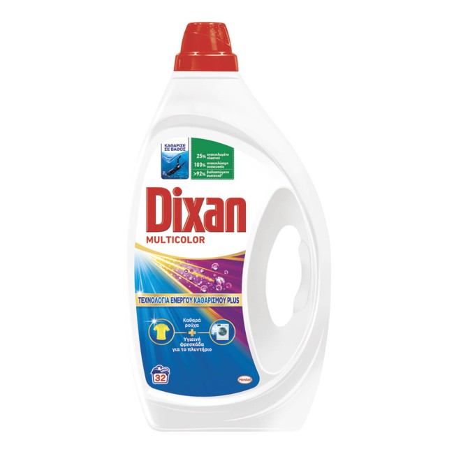 Dixan Υγρό Απορρυπαντικό Για Χρωματιστά 32μεζ