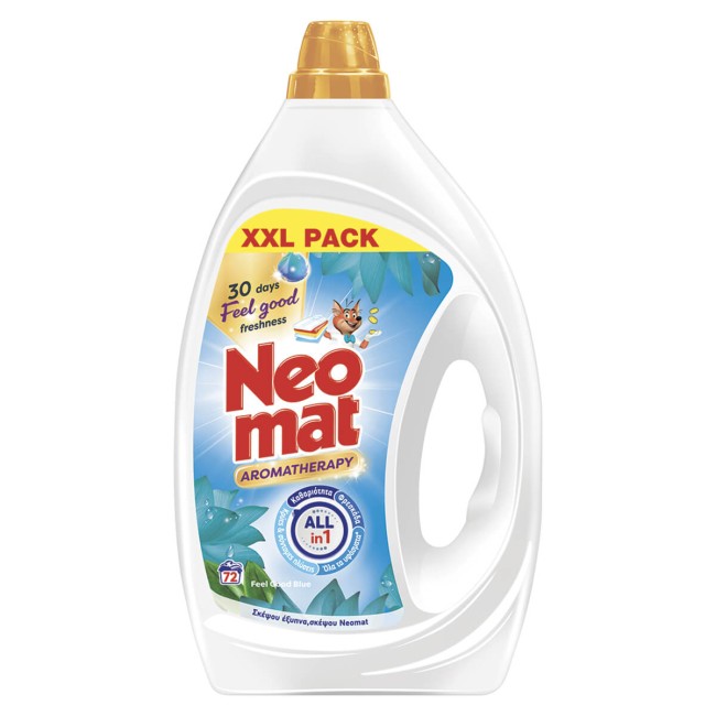 Neomat Aromatherapy Υγρό Απορρυπαντικό Ρούχων Aromatherapy All in1 Feel Good Blue Lotus 72μεζ