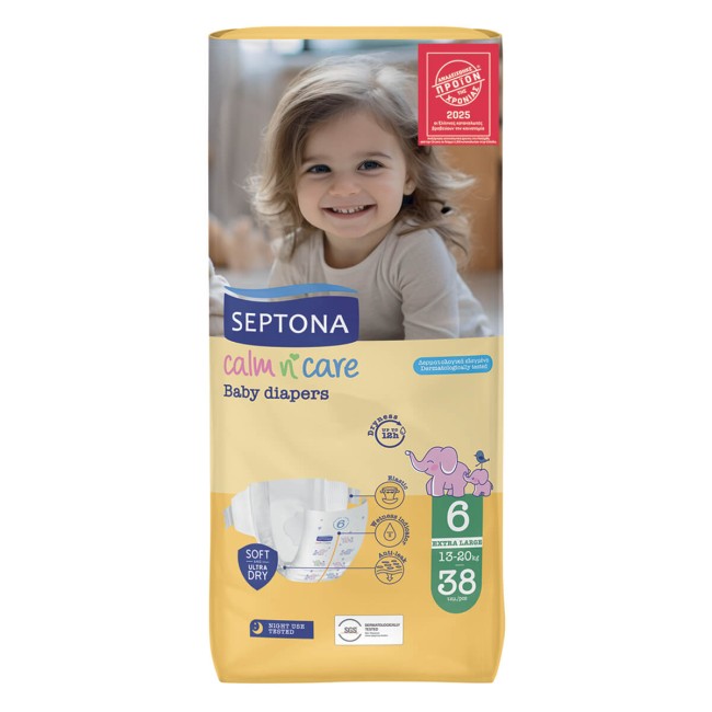 Septona Clam N' Care Βρεφικές Πάνες Νο6 38τμχ / 13-20Kg