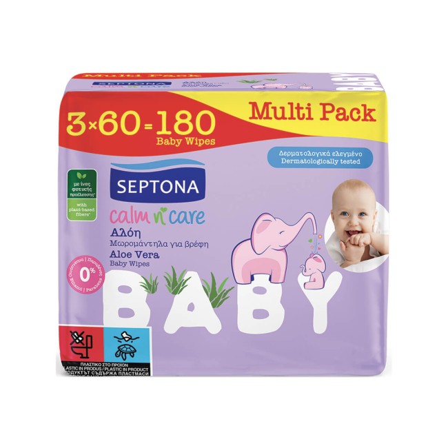 Septona Μωρομάντηλα Αλόη 60τμχ x 3