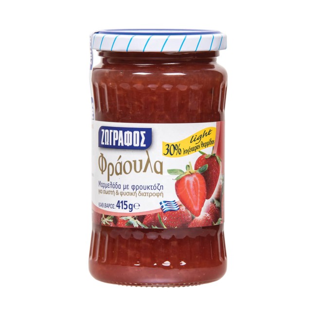 Ζωγράφος Μαρμελάδα με Φρουκτόζη Φράουλα 415gr