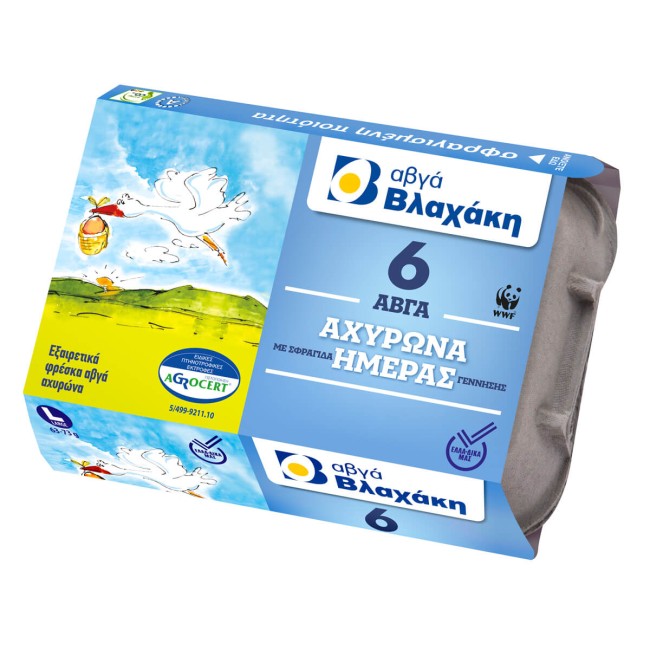 Βλαχάκης Αυγά Αχυρώνα Ημέρας Φρέσκα Large 63-73gr 6τμχ